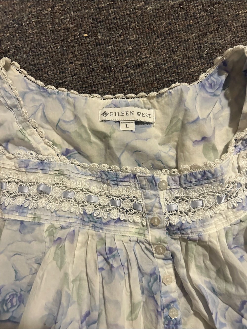 Eileen West Blue Floral - Lightweight Sleeveless night gown - Picture 6 of 6